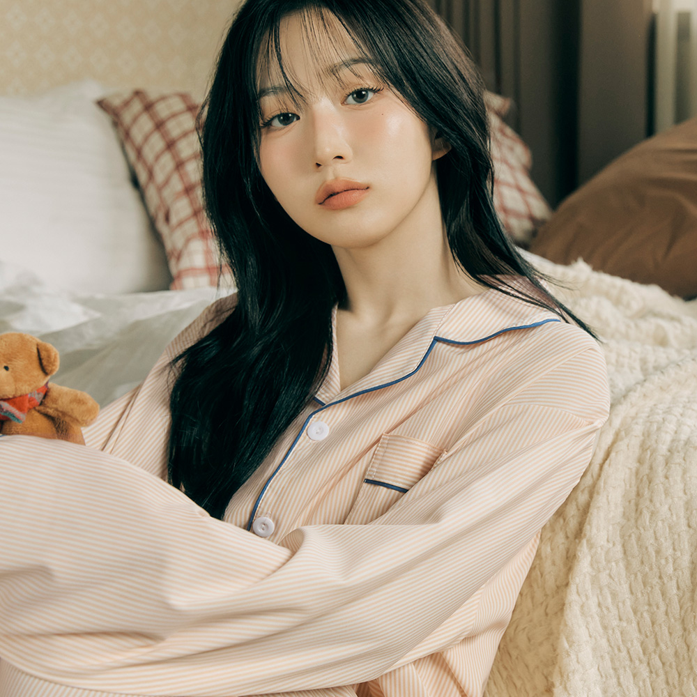 편안한 밤을 위한 실크 느낌 긴팔 커플 잠옷 세트 추천