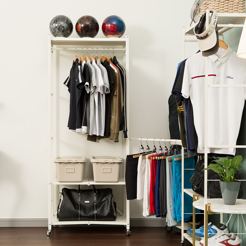 조립 걱정 없이 바로 쓰는 드레스룸 시스템행거, 두 개 주문하면 모션봉도 함께!