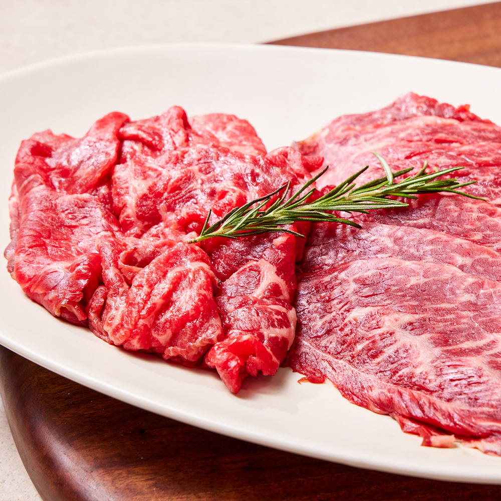 집에서 즐기는 최고의 한우 눈꽃로스구이, 모듬으로 맛보세요!