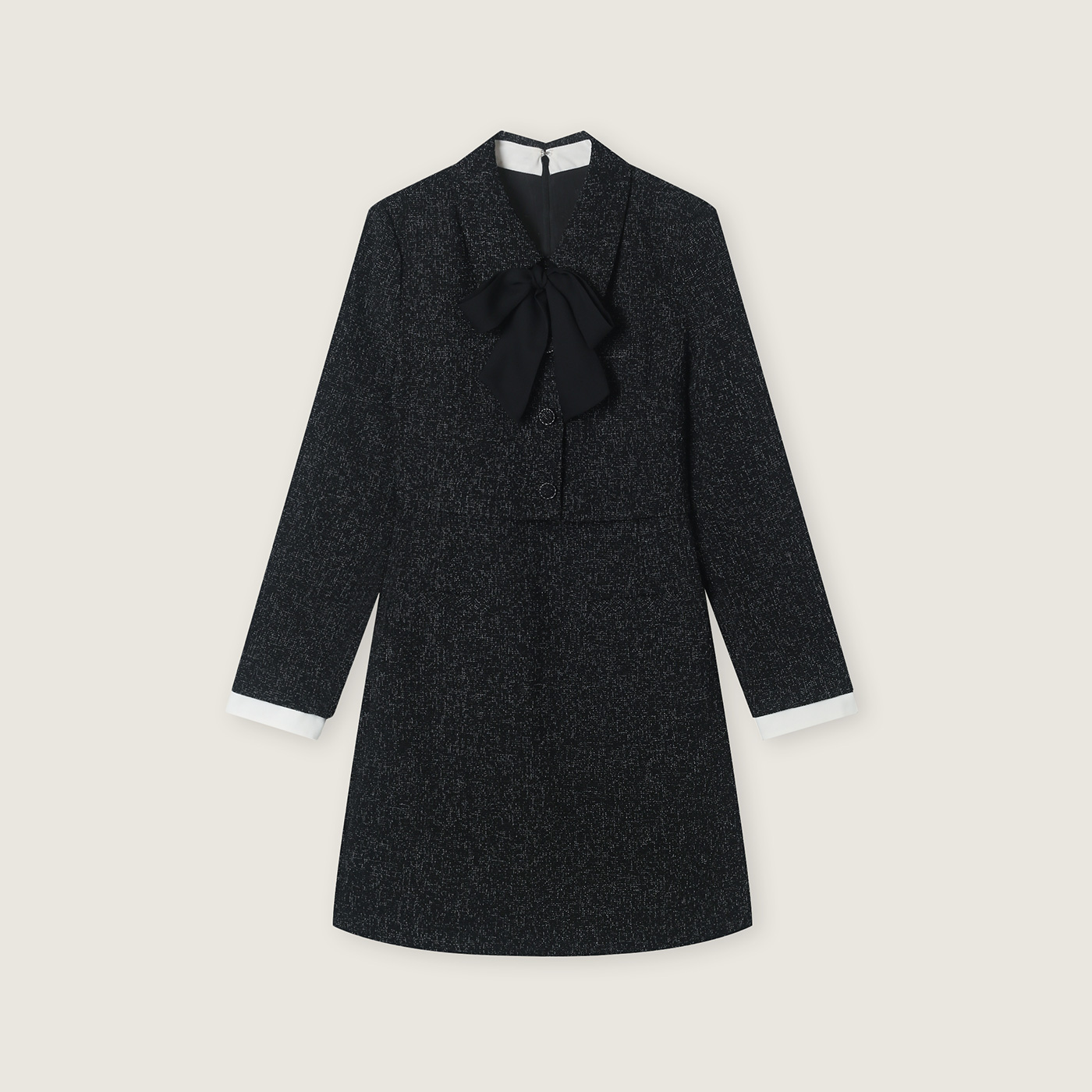 편하게 입기 좋은 로엠 카라 트위드 2in1 미니 원피스 추천!