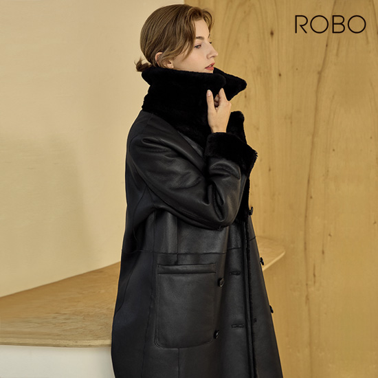 편안하게 입기 좋은 스페인산 리버시블 더블 롱 무스탕 코트 추천