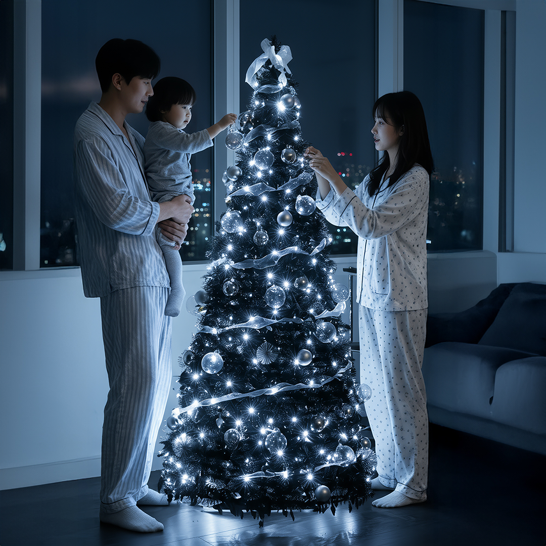 쉽고 빠르게 세우는 대형 크리스마스 트리, 집안 분위기를 한층 더 특별하게 만들어보세요!