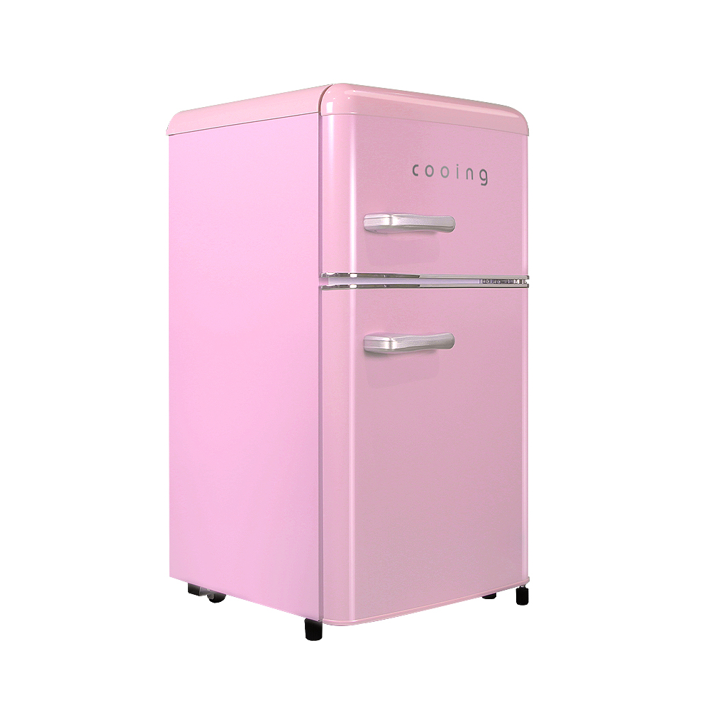 작고 귀여운 레트로 냉장고, 집이나 사무실 어디든 딱 좋아요!