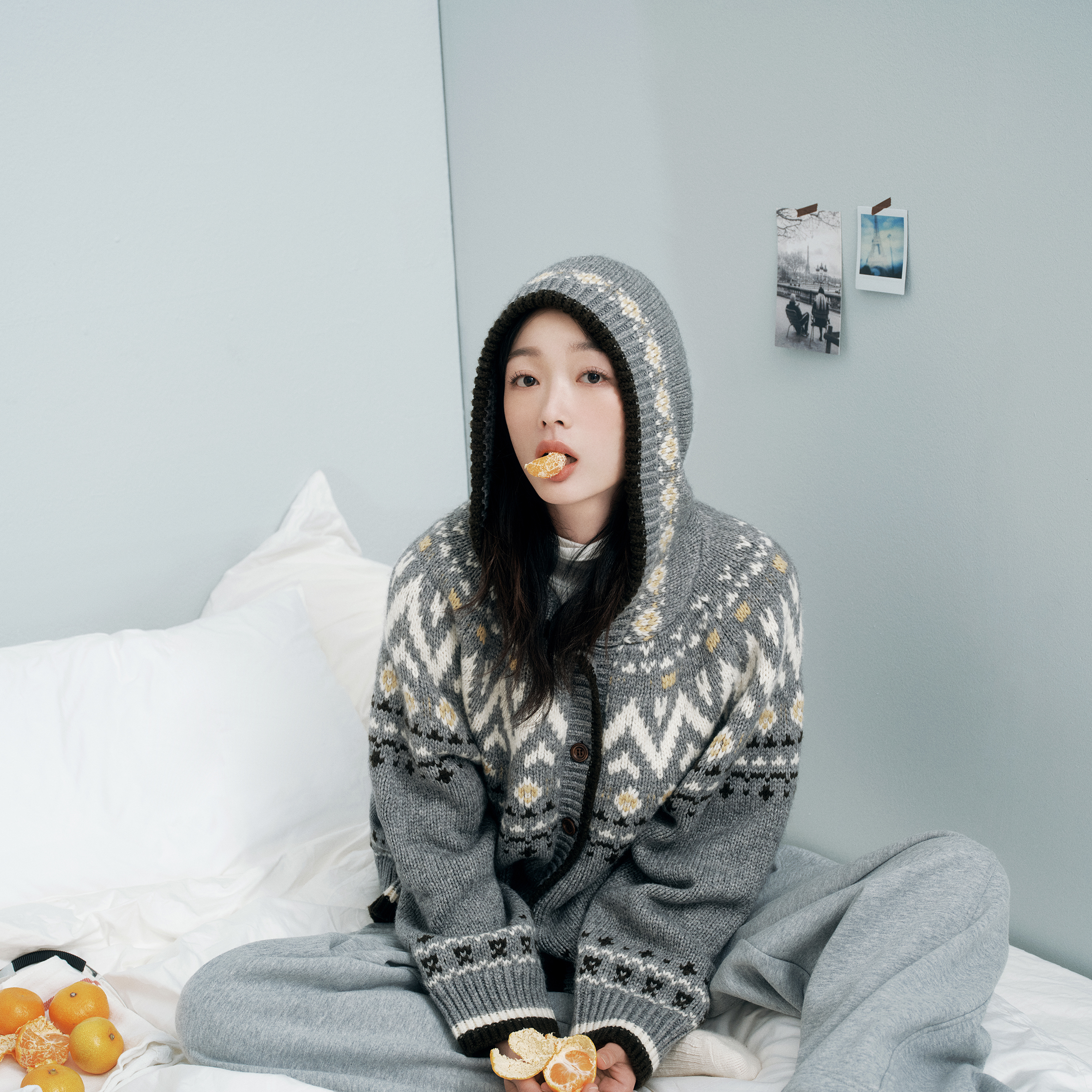 포근하고 따뜻한 울혼방 후드 가디건, 일상에 딱 어울려요!