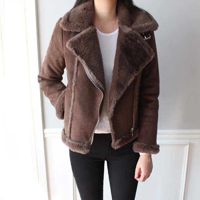겨울철 따뜻하고 멋스럽게! 하이넥 스웨이드 무스탕 자켓 추천