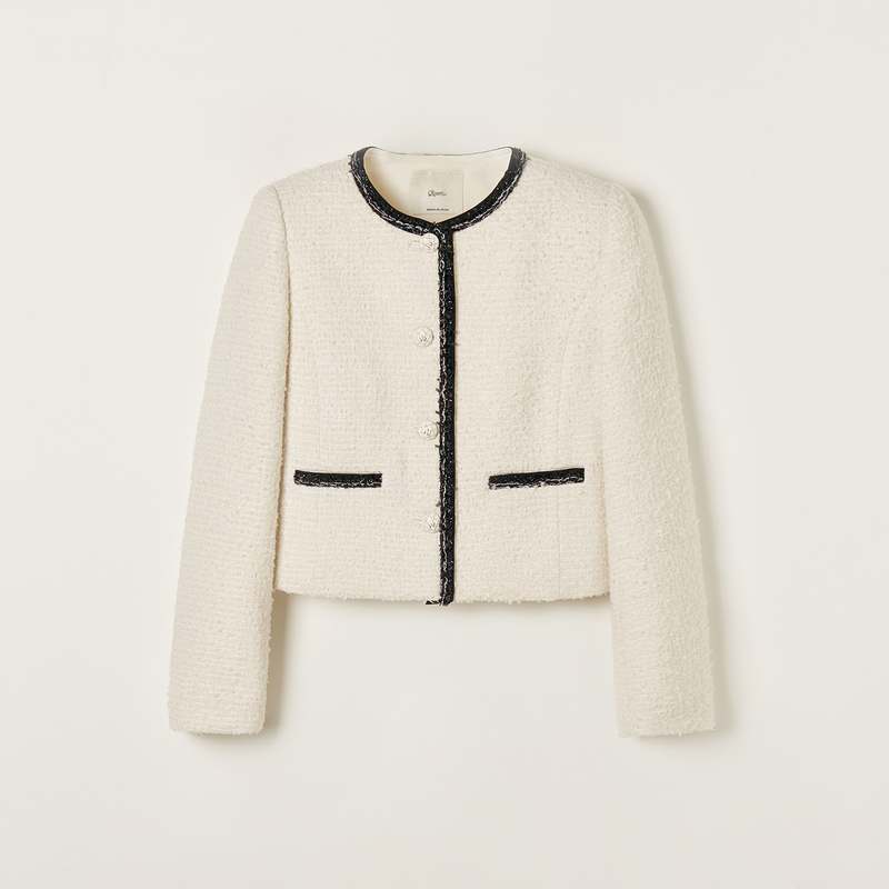 편안하게 입기 좋은 배색 트위드 자켓, 로엠 제품 추천해요!