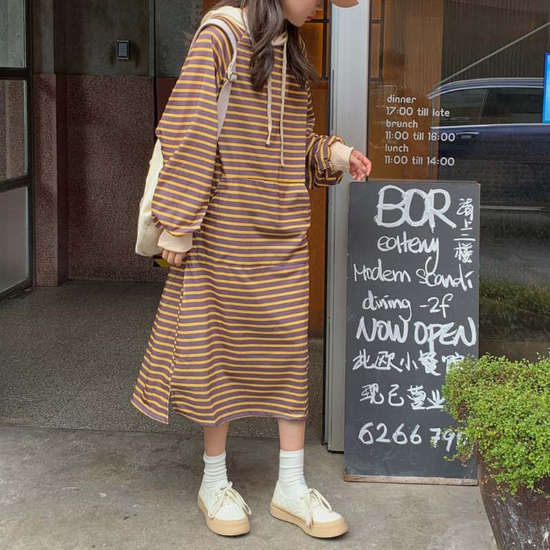 포근하고 따뜻한 겨울과 가을에 딱인 니트 후드 롱 원피스 추천!