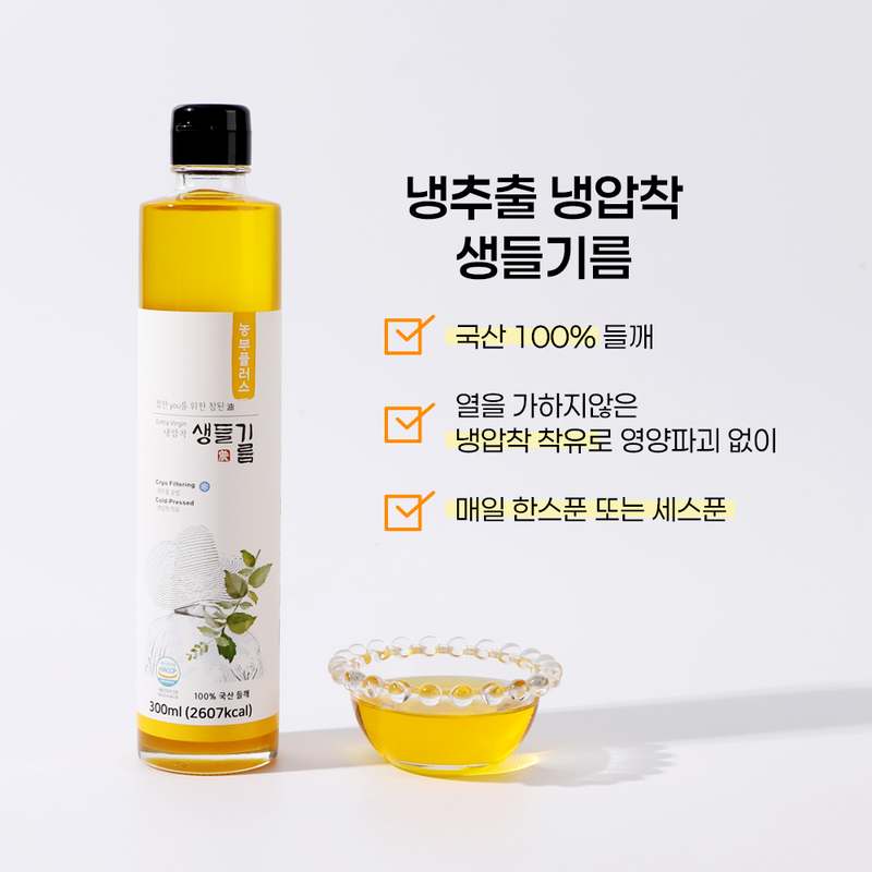 집에서 즐기는 건강한 참기름, 농부플러스 저온압착 180ml