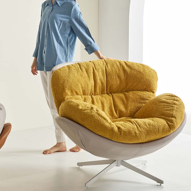 편안하게 쉴 수 있는 1인용 실리콘 가죽 수유 의자, 360도 회전이 가능해요!