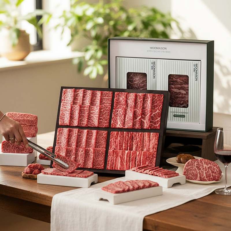 명절 선물로 딱 좋은 1등급 한우 세트, 마장동 소고기 구이용 추천!