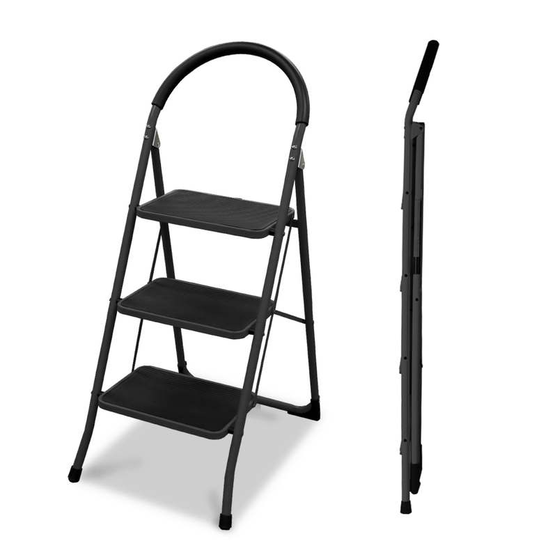 집에서 간편하게 사용하는 접이식 사다리, 안전하고 튼튼한 3단 계단
