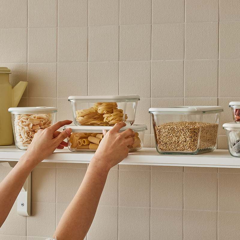 가정에서도 편리하게 쓰는 내열 유리 밀폐용기, 사각형 370ml 소개