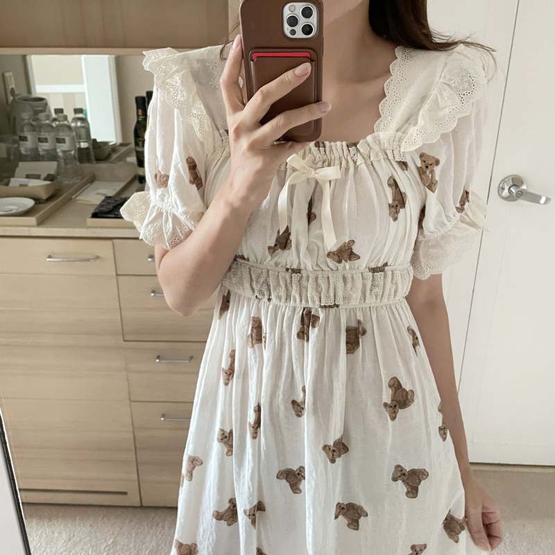 귀엽고 편안한 곰돌이 여름 잠옷, 집에서 즐기기 딱 좋아요!