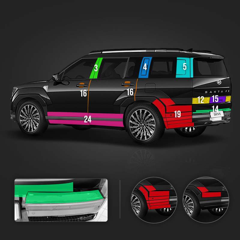 싼타페 MX5 풀체인지용 PPF필름, 프론트 본넷 캘리그라피 부분만 따로 구매하는 방법