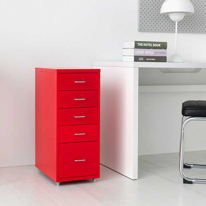 집안 정리의 필수! 깔끔한 피하 서랍장 4.1단 레드 컬러 추천