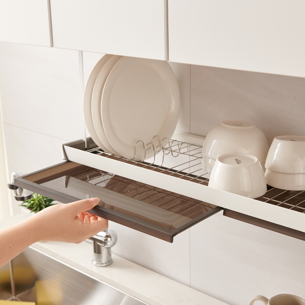 쉽고 편하게 사용하는 주방 식기 건조대, 싱크대에 딱 붙이는 방법!