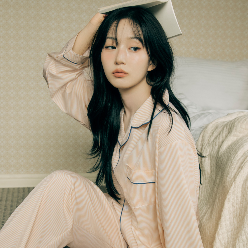 편안한 밤을 위한 실크 느낌 긴팔 커플 잠옷 세트 추천