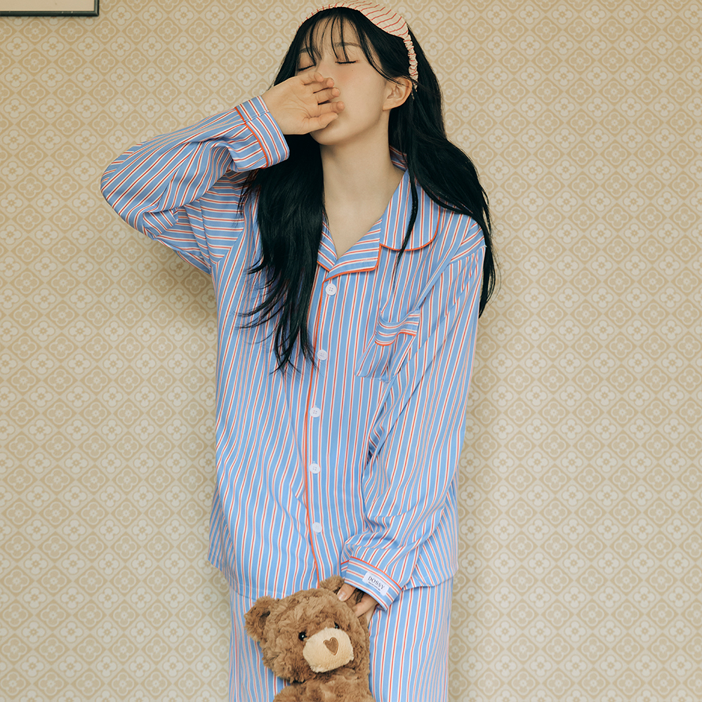 편안한 밤을 위한 실크 느낌 잠옷 세트, 집에서도 스타일리시하게!