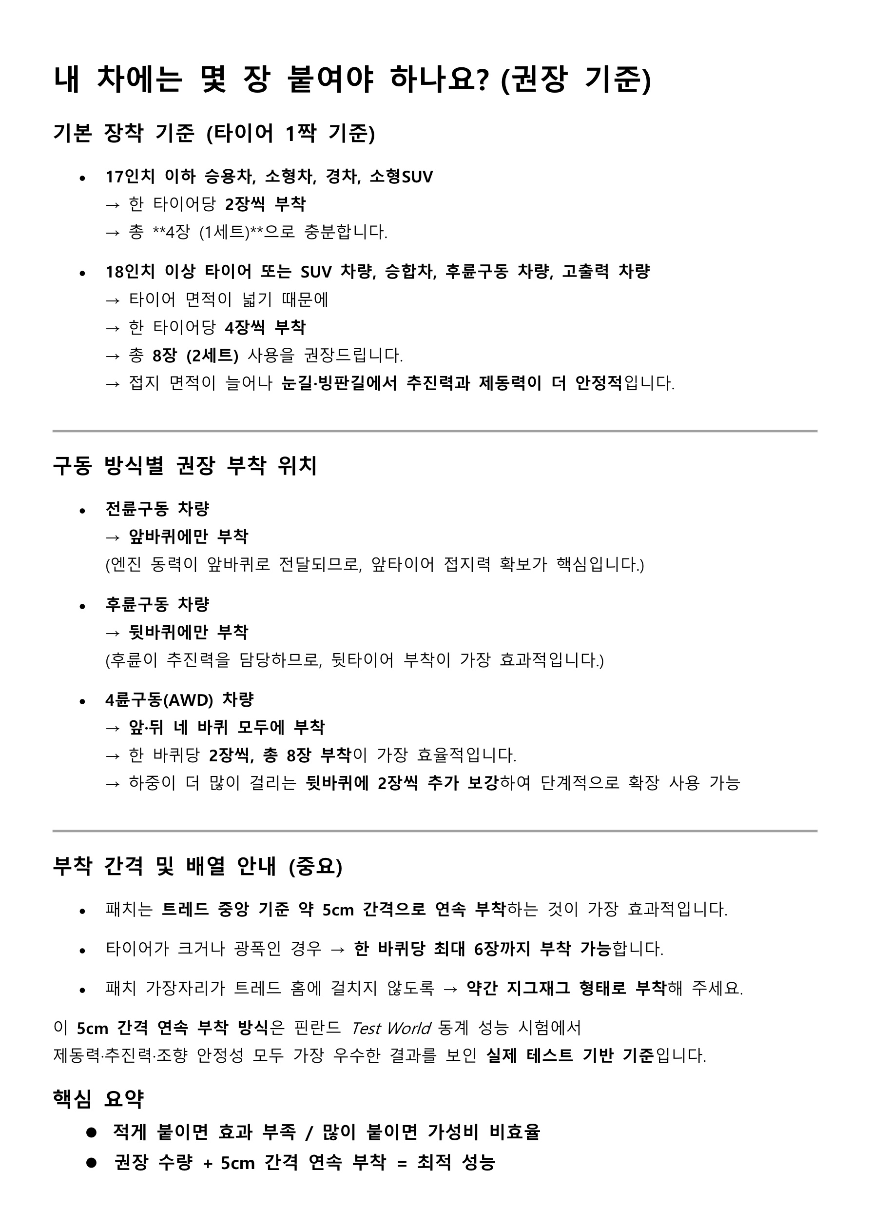 눈길에서도 걱정 없는 타이어 체인, 국산 스노우 패치 6세대 세트 소개