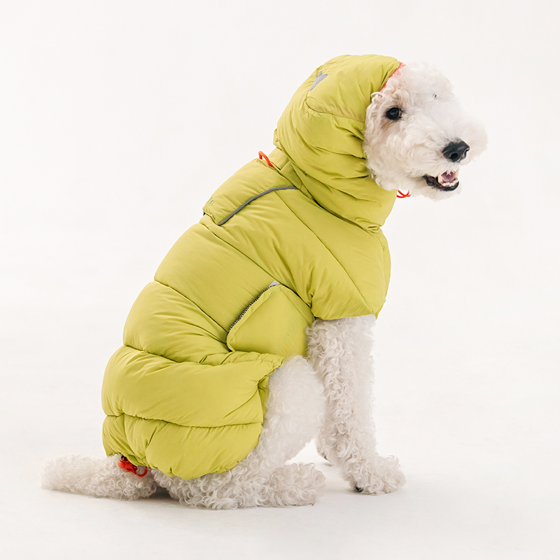 강아지 겨울철 따뜻하게! 라임 컬러 패딩 조끼 추천