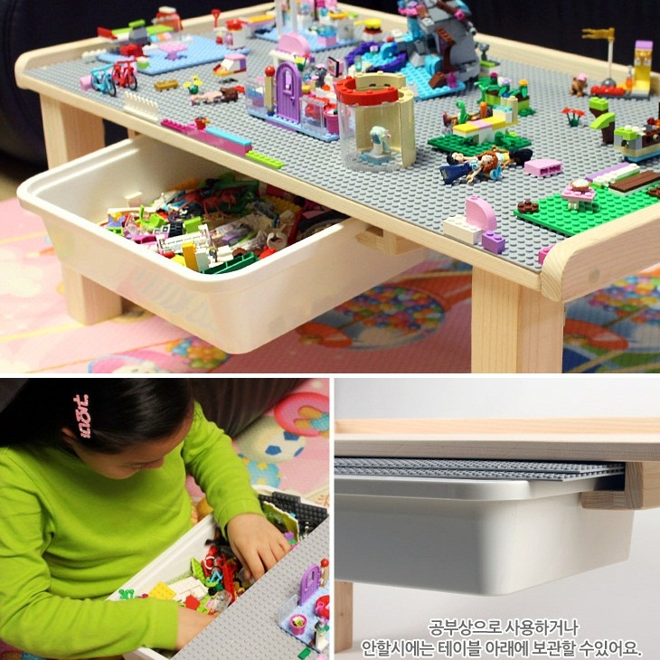 편백나무로 만든 접이식 레고 테이블, 집에서도 쉽게 사용할 수 있어요!