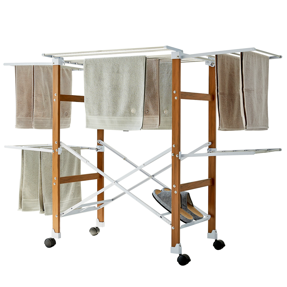 튼튼하고 넉넉한 크기의 접이식 빨래 건조대, 집에서도 쉽게 사용하세요!