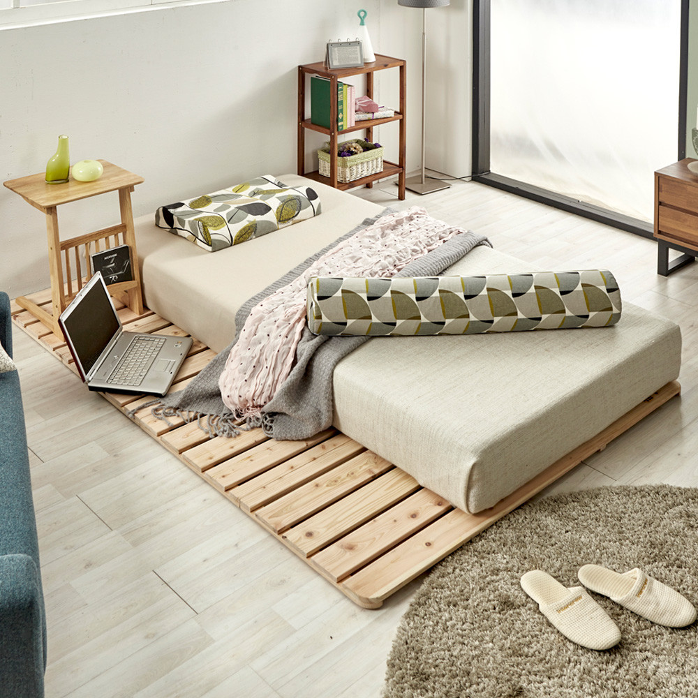 편백나무로 만든 싱글 침대 받침대, 저상형 접이식 프레임 추천!