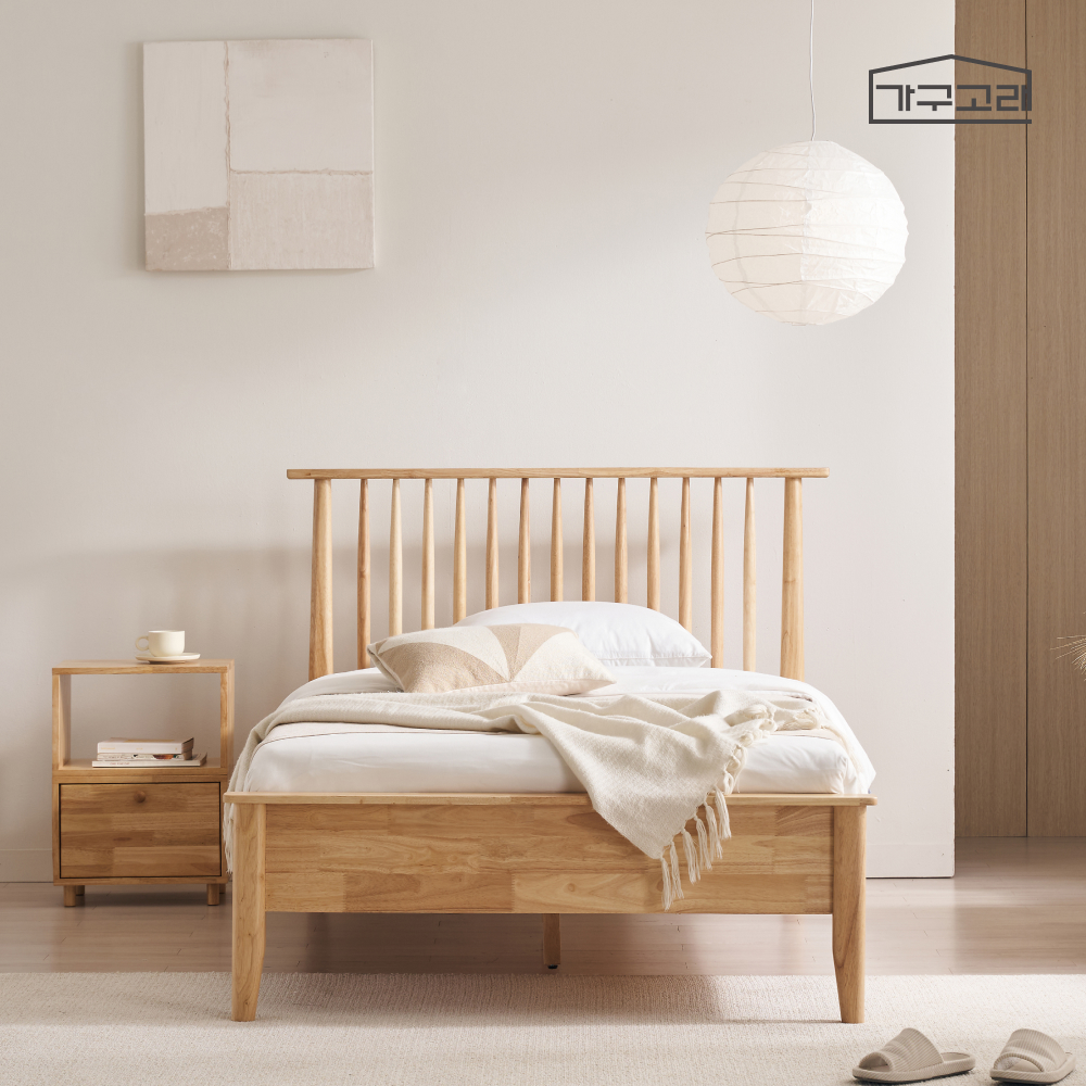 편안한 잠자리를 위한 고무나무 원목 침대 프레임 추천, 자연스럽고 세련된 디자인