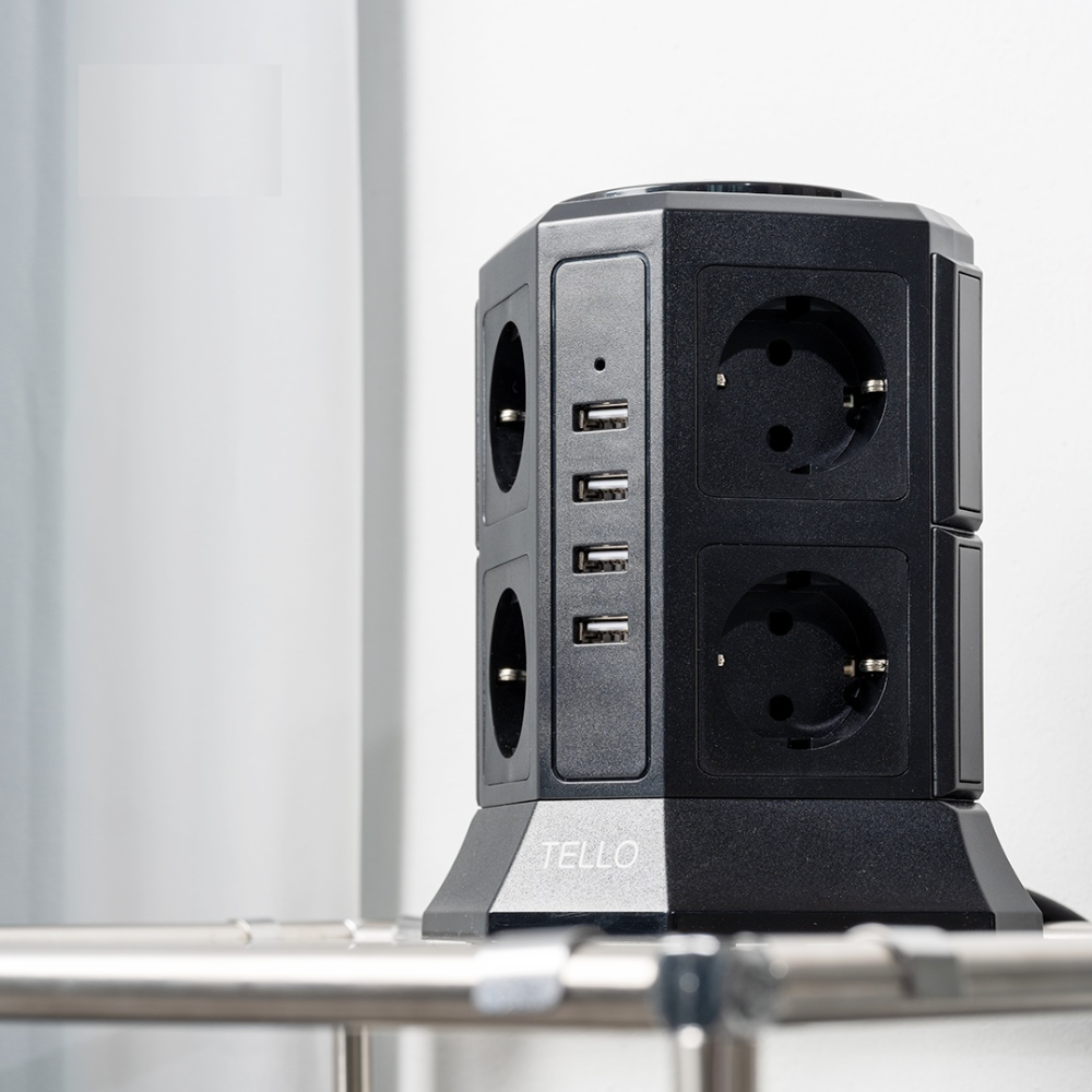 캠핑이나 집에서 딱! 세련된 타워형 멀티탭으로 편리함을 더하세요