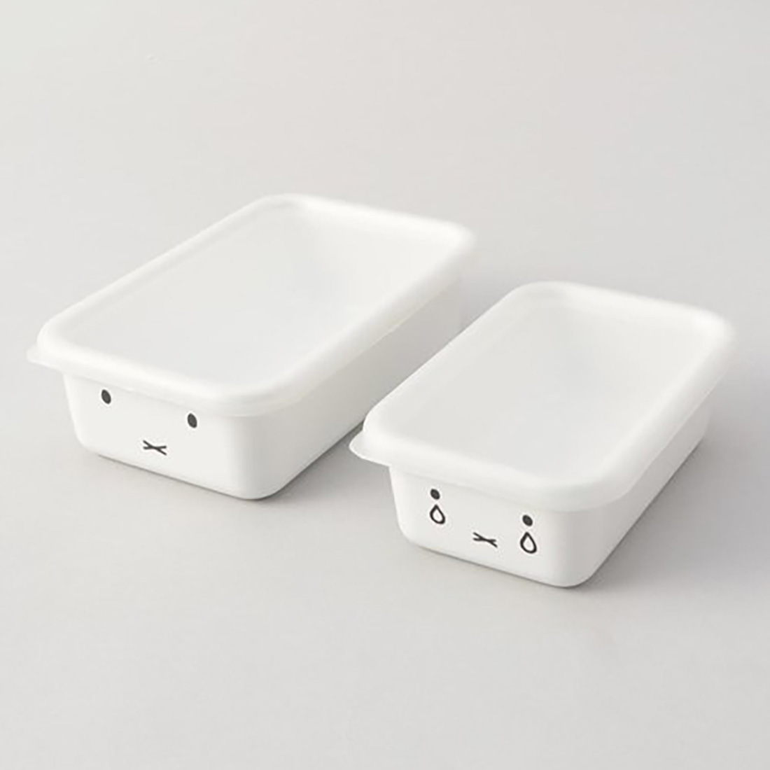 일상에서 딱 맞는 반찬통, 에지리 미피 법랑용기 2개 세트로 깔끔하게 정리하세요!