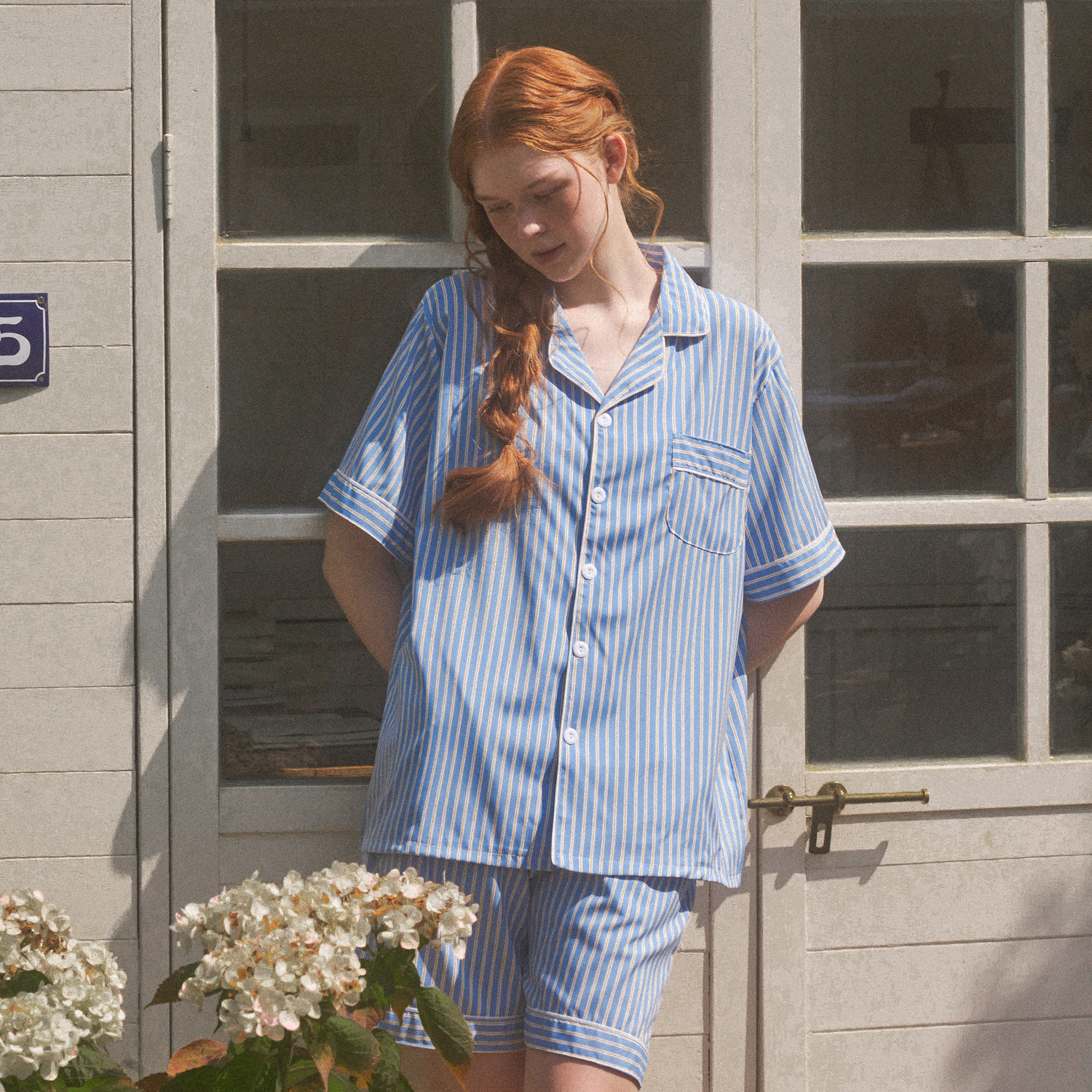 편안한 여름밤을 위한 실크핏 마리나 반팔 카라 세트 잠옷 추천!