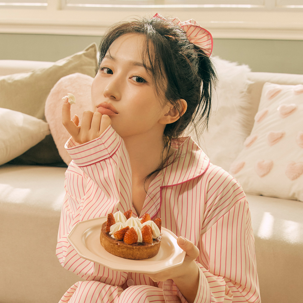 편안한 밤을 위한 실크 감촉 잠옷 세트, 함께 입어요!