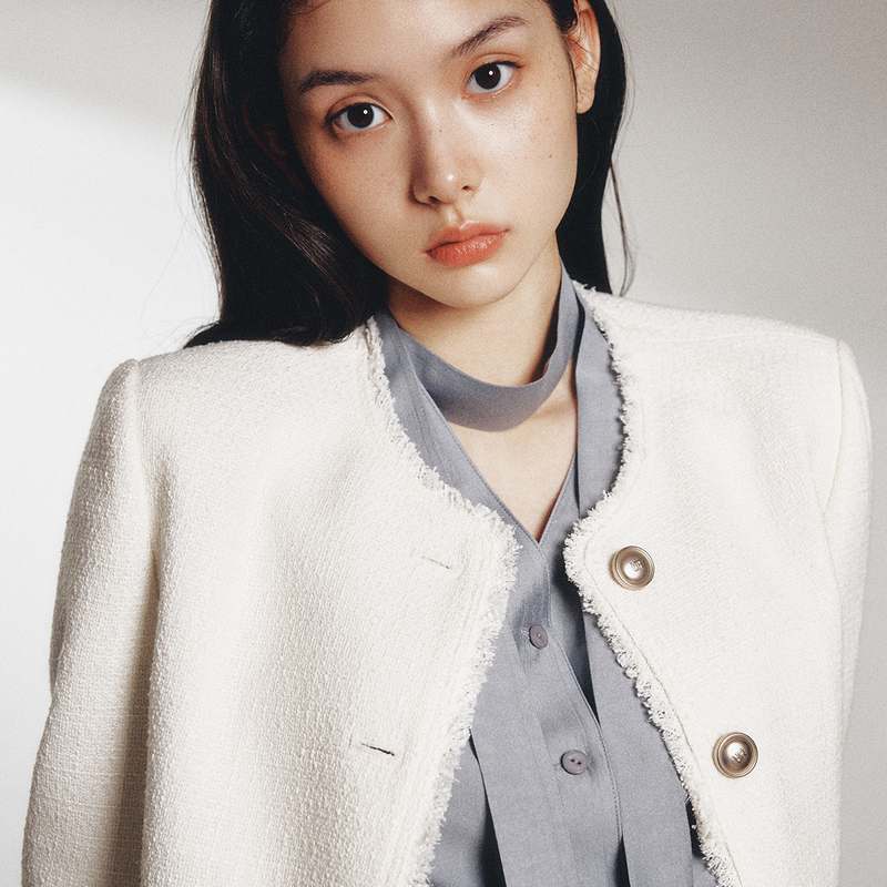 편안하게 입기 좋은 라운드 트위드 자켓, 로엠 올데이 컬렉션