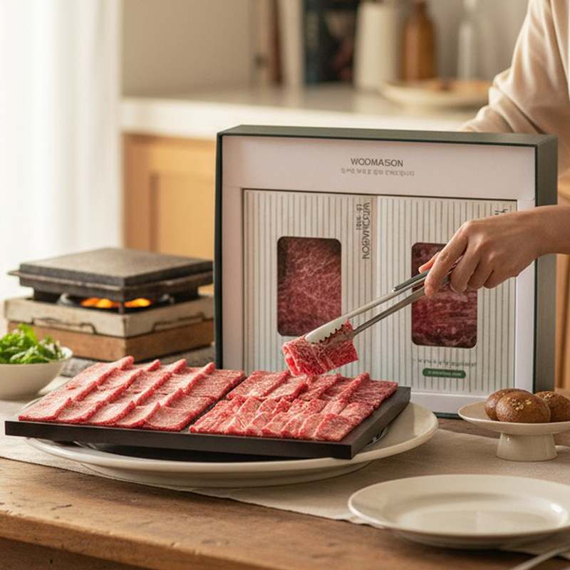 명절 선물로 딱 좋은 1등급 한우 세트, 마장동 소고기 구이용 추천!