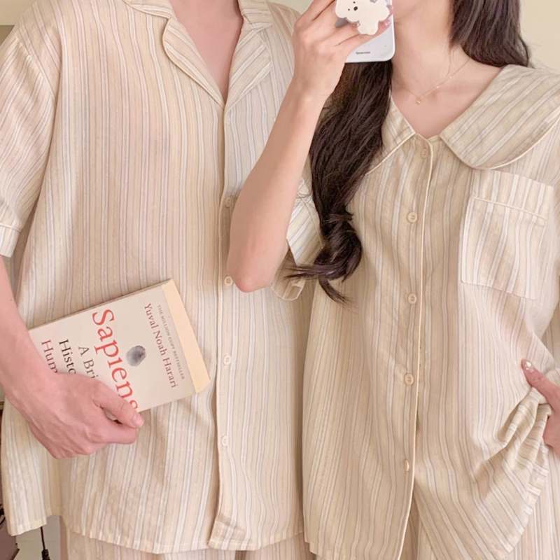 여름철 신혼부부와 커플이 함께 입기 좋은 편안한 잠옷 세트