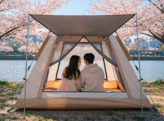 쉽고 빠르게 설치하는 3~4인용 그늘막 텐트, 띵포유 원터치