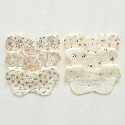 귀여운 여아를 위한 고급 면 거즈 턱받이로 아기 피부도 편안하게! 1
