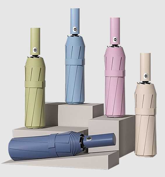 튼튼하고 실용적인 3단 자동 접이식 우산, 대형 거꾸로 우산으로 더 편하게