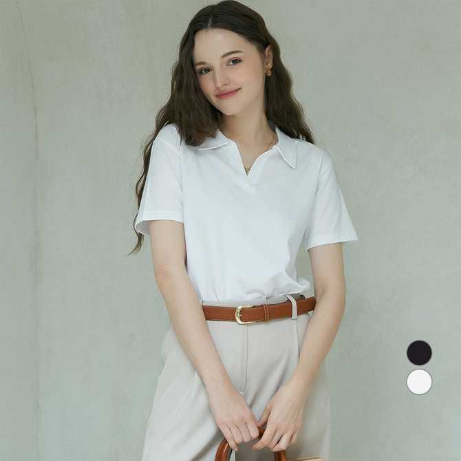 봄에 딱 어울리는 깔끔한 ELLE PARIS 여성 브이넥 티셔츠 추천 1