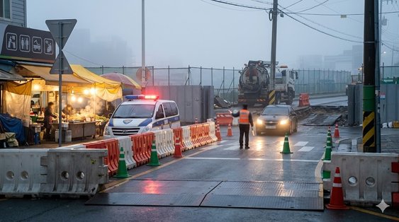 사상구 새벽시장 통제
