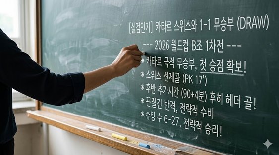 [실검인기] 카타르 스위스와 1-1 무승부, 극적인 동점골로 첫 승점 획득