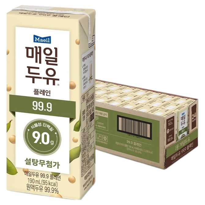 일상에서 부담 없이 즐기는 건강한 두유, 매일두유 99.9 플레인 1