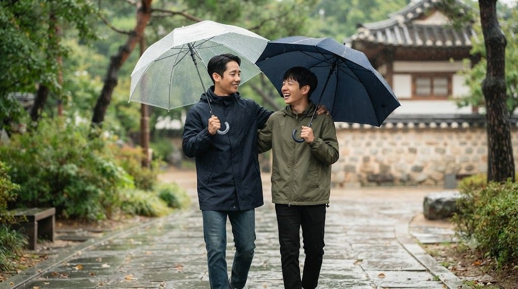 정해인과 동생, 특별한 우산 사진의 재미있는 순간들 체크리스트