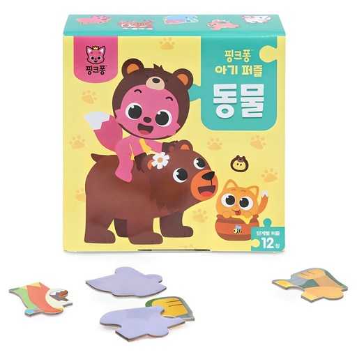 아이와 함께 즐기기 좋은 판퍼즐, 핑크퐁 동물 12종 소개 1
